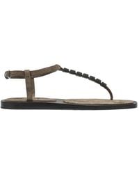 Brunello Cucinelli - Detailed Thong Sandals - Lyst