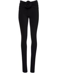 Magda Butrym - Floral-Appliqu Ruched Leggings - Lyst