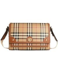 Burberry - Note Checked Crossbody Bag - Lyst