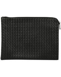 Bottega Veneta - Nero Intrecciato Small Document Case - Lyst