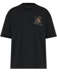 AllSaints - Skull-Print Snake-Print T-Shirt - Lyst