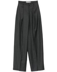 AYA MUSE - Pinstripe-Print Pleated Trousers - Lyst