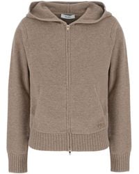 Max Mara - Mxmprimo Zip-Up Knitted Hoodie - Lyst