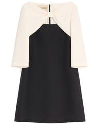 Valentino - Bow Detailed Three-Quarter-Sleeved Mini Dress - Lyst