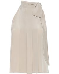 Max Mara - Fune Tie-Neck Pleated Blouse - Lyst