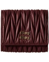 Miu Miu - Small Matelassé Nappa Leather Wallet - Lyst