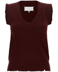 Maison Margiela - Distressed Knitted Vest - Lyst