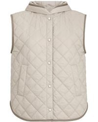 Brunello Cucinelli - Lightweight Matte Nylon Quilted Vest With Thermore Padding And Hood - Lyst
