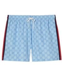 Gucci - Printed Poplin Swim Shorts - Lyst