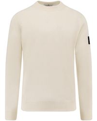 Stone Island - Logo Patch Crewneck Jumper - Lyst