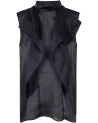 Sacai - Ruffled Sleeveless Top - Lyst