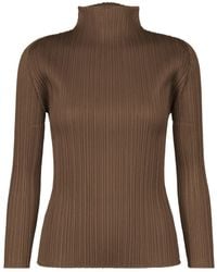 Pleats Please Issey Miyake - Pleats Please Issey Miyake Pleated Long Sleeve Top - Lyst