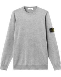 Stone Island - Logo Patch Crewneck Jumper - Lyst