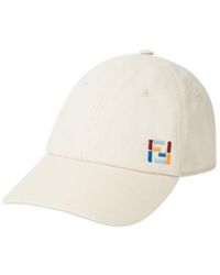 Fendi - Cotton And Linen Baseball Cap - Lyst