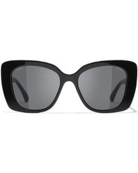 CHANEL - Square Logo Sunglasses - Lyst