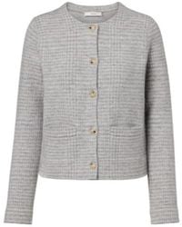 Vince - Checked Wool And Cashmere Cardigan - Lyst