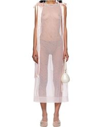 Simone Rocha - Sheer Bow Ribbon Tail Midi Dress - Lyst
