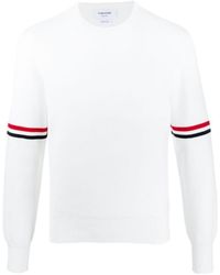 Thom Browne - Rwb Striped Knit Jumper - Lyst