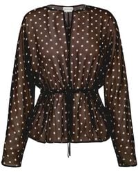 P.A.R.O.S.H. - Polka-Dot Drawstring Blouse - Lyst