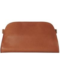 【The Row】クラッチバッグ Margaux EW Clutch ブラウン THE ROW Margaux E/W Buckled Leather Clutch | endource