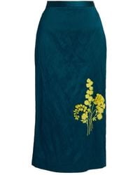 Erdem - Embroidered-Texture Midi Skirt - Lyst