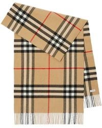 Burberry - Checked Fringed-Edge Scarf - Lyst