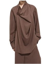 Bottega Veneta - Light Wool Toile Blouse - Lyst