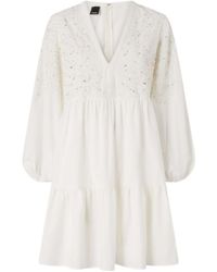 Pinko - Embellished Openwork Mini Dress - Lyst