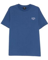 A.P.C. - Logo Embroidered Crewneck T-Shirt - Lyst
