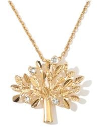Mulberry - Logo Pendant Embellished Necklace - Lyst