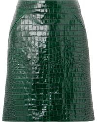 Tom Ford - Croc-Effect Leather Skirt - Lyst