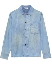 JW Anderson - Chambray Logo-Patch Chest-Pocket Cotton Shirt - Lyst