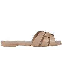 Saint Laurent - Logo Square Topless Flat Slippers - Lyst