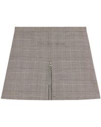 Courreges - Courrèges Mid-Rise A-Line Checked Mini Skirt - Lyst