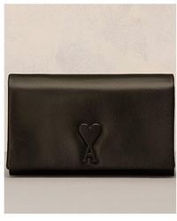 Ami Paris - Ami De Coeur Logo Plaque Foldover Top Shoulder Bag - Lyst