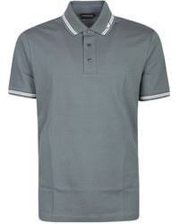 Emporio Armani - Piped Collar Piqué Polo Shirt - Lyst