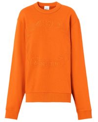 Burberry - Oak Leaf Crest-Embroidered Cotton Sweatshirt - Lyst