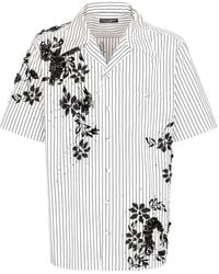 Dolce & Gabbana - Striped Poplin Hawaiian Shirt With Embroidery - Lyst