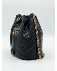 Gucci - Gg Marmont Mini Quilted Bucket Bag - Lyst