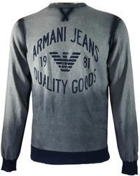 Armani Jeans - Round-Collar And Long-Sleeved Sweater - Lyst