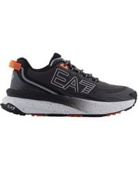 EA7 - Logo Printed Lace-Up Sneakers - Lyst