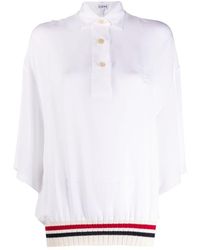 Loewe - Ribbed Trim Polo Shirt - Lyst