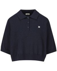 Celine - Triomphe Cropped Polo - Lyst