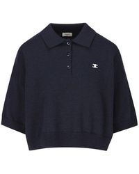 Celine - Triomphe Cropped Polo - Lyst