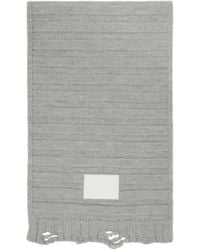 MM6 by Maison Margiela - Logo Patch Distressed Knitted Scarf - Lyst