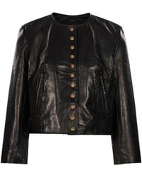 R13 - Long-Sleeve Leather Jacket - Lyst