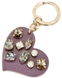 Gucci - Heart Embellished Key Ring - Lyst