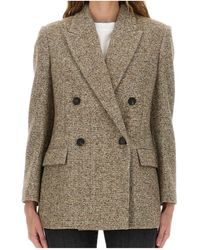Brunello Cucinelli - Double-Breasted Long Sleeved Jacket - Lyst