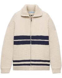 Prada - Wool Zipper Cardigan - Lyst