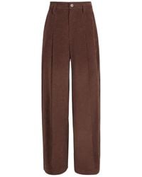 Brunello Cucinelli - Stretch Cotton And Cashmere Corduroy Five-Pocket Baggy Trousers With Monili - Lyst